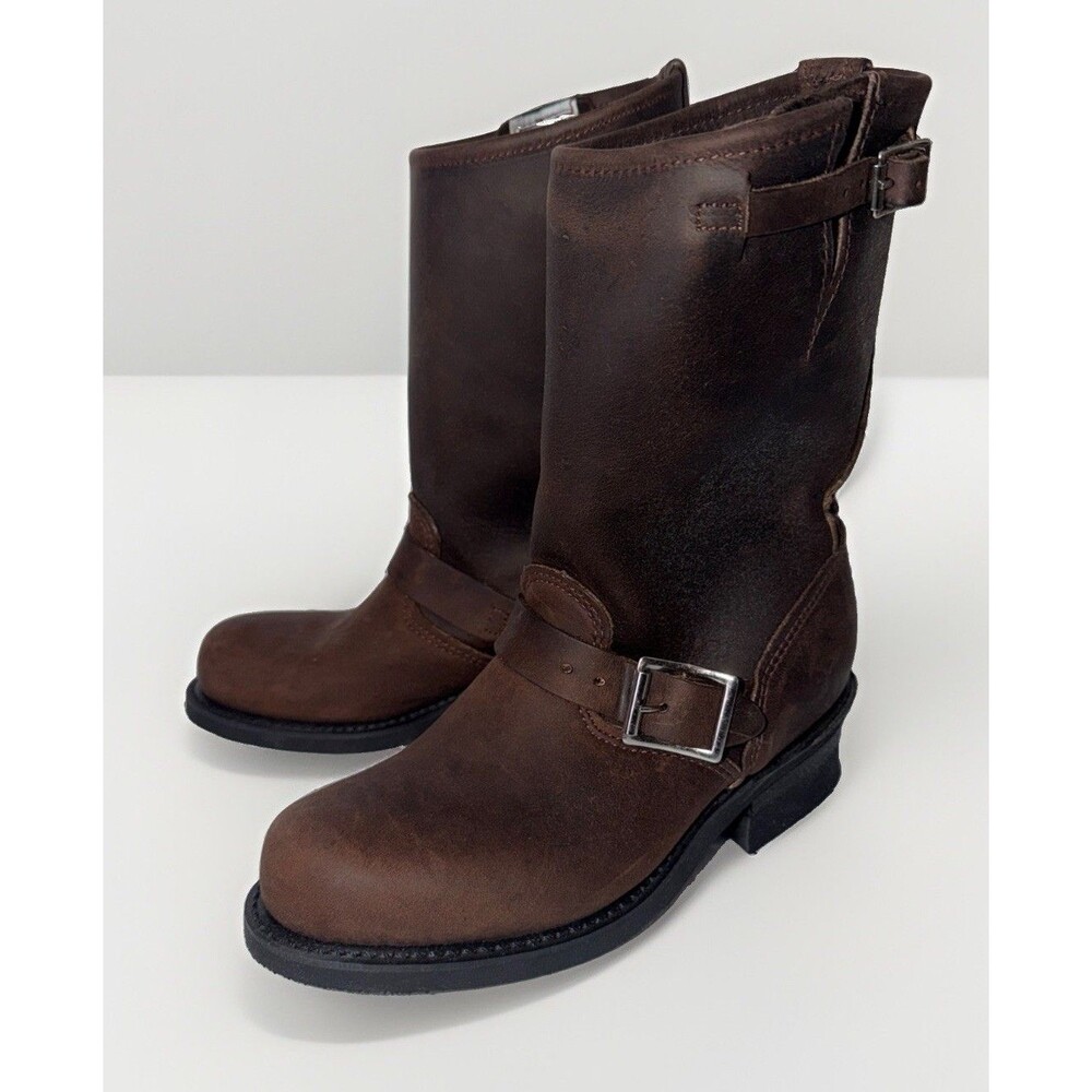 NIB Womens Frye Engineer 12” R Moto Harness Boots Brown Sz 5.5 M